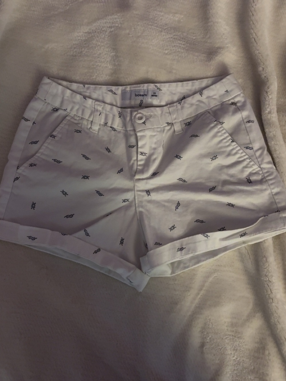 Fisher Knot Designed White Shorts for Summer - Size 24